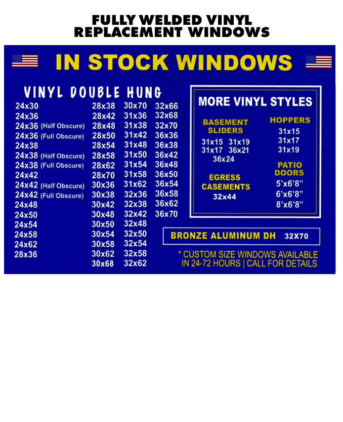 stock windows and doors